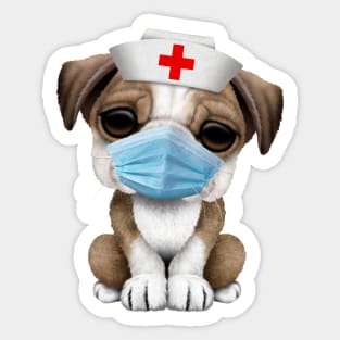 Cute Bulldog Puppy Nurse Sticker